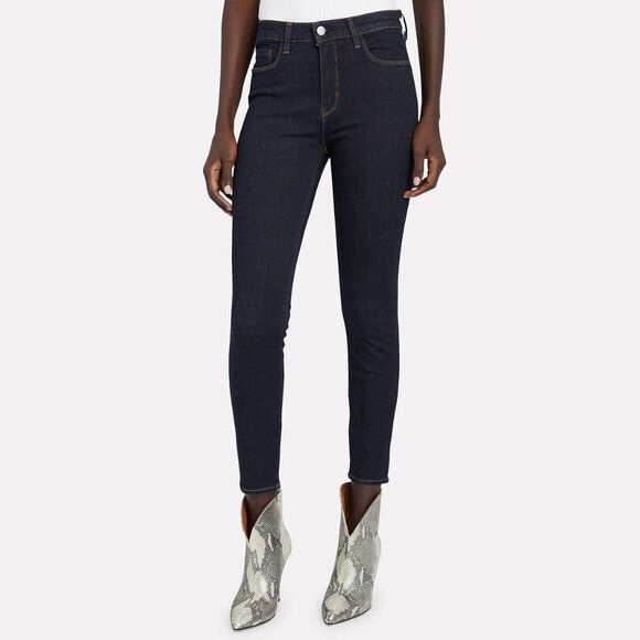 L'AGENCE Margot Midnight High Rise Ankle Skinny Jeans - Picture 1 of 8